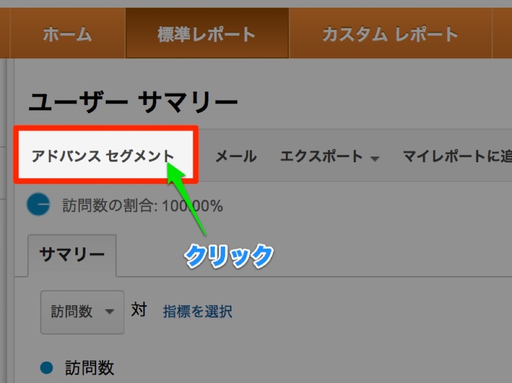 アドバンスセグメントの使い方