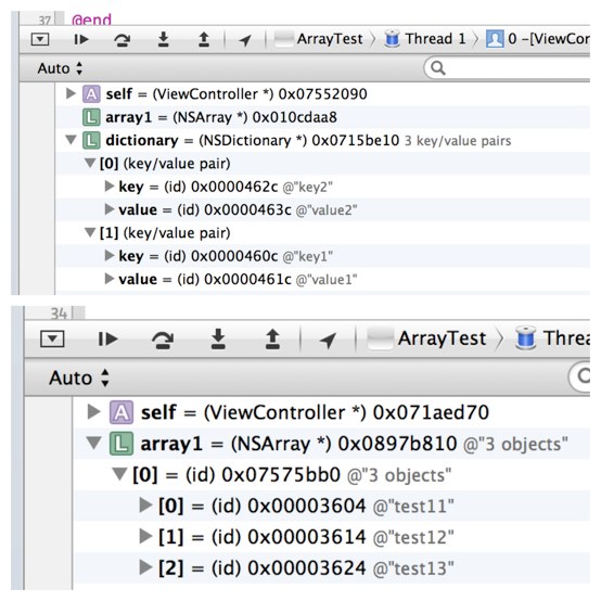 これは嬉しい！Xcode4.6でデバッガ使用時にNSArray・NSDictionaryの中身を参照できるようになった！